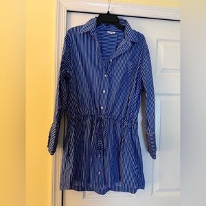 Pistola Navy and White Striped Shirt Dress